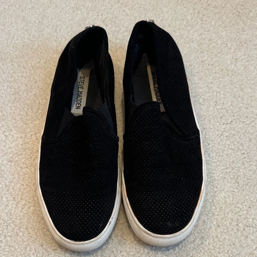 Steve Madden Black Slip-On Sneakers